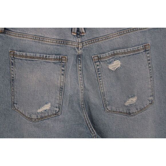 Good American High Rise Distressed Raw Hem Crop Jeans Indigo113 Women 14/32 NWT - Picture 7 of 10